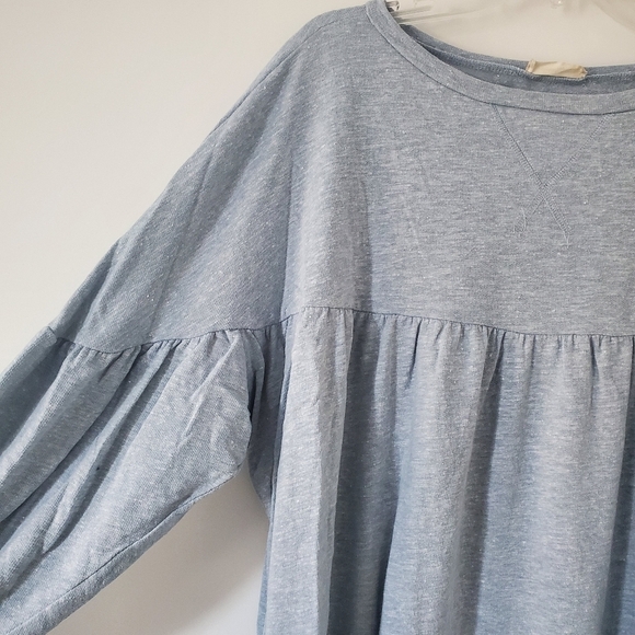 ALTARD State Light Blue Babydoll Sweatshirt Top Size Medium Long Sleeve HAS HOLE - Picture 2 of 12